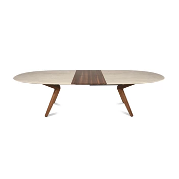 Tafel Capri ovaal verlengbaar dekton keramiek zand Willisau Edition