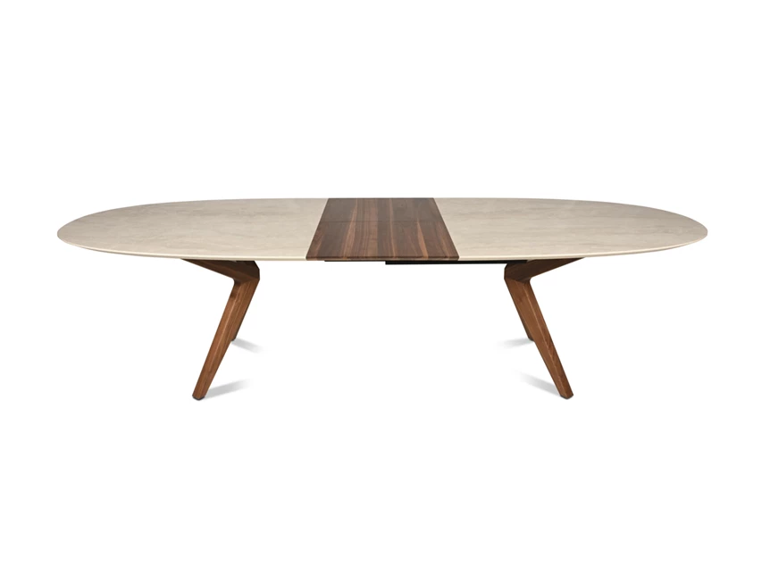 Tafel Capri ovaal verlengbaar dekton keramiek zand Willisau Edition