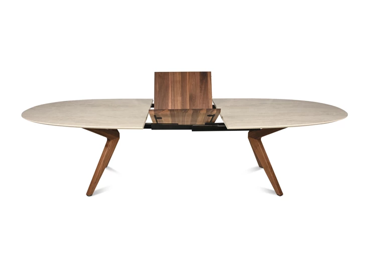 Systeem Tafel Capri ovaal verlengbaar dekton keramiek zand Willisau Edition