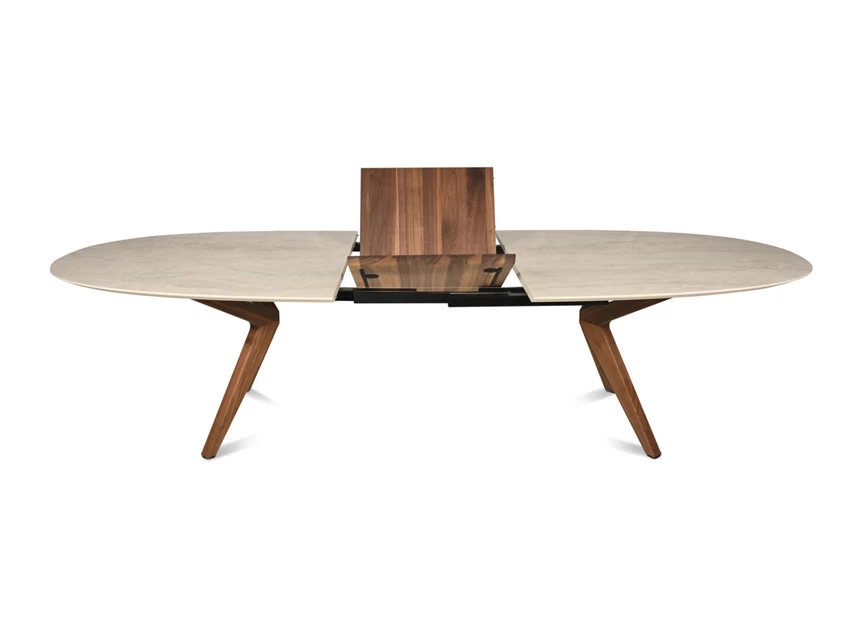 Systeem Tafel Capri ovaal verlengbaar dekton keramiek zand Willisau Edition