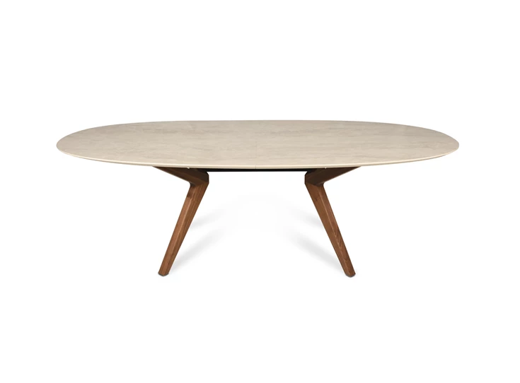 Dicht Tafel Capri ovaal verlengbaar dekton keramiek zand Willisau Edition