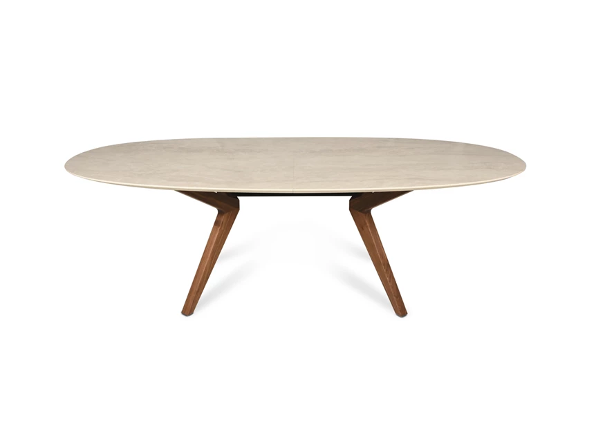Dicht Tafel Capri ovaal verlengbaar dekton keramiek zand Willisau Edition