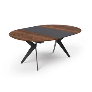 Tafel Capri rond verlengbaar massief hout Amerikaans noten Willisau Edition