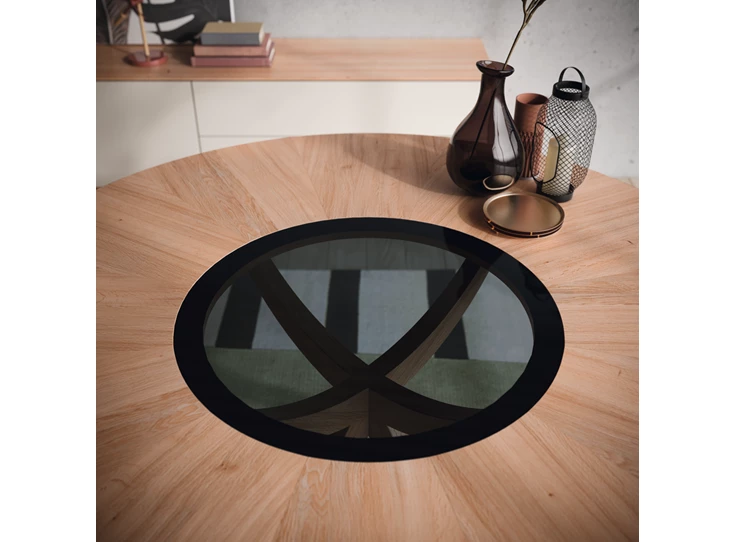 Detail Tafel Bari hout fineer natuur eik Willisau Edition