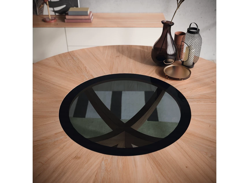 Detail Tafel Bari hout fineer natuur eik Willisau Edition