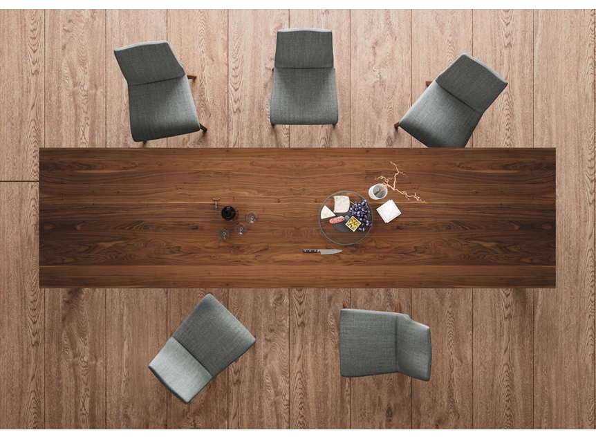 Bovenkant Tafel Varino massief hout Amerikaanse noten Willisau