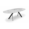Tafel Torino ovaal dekton marmerlook metalen poot Willisau