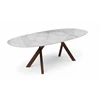 Tafel Torino ovaal dekton marmerlook houten poot Willisau