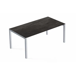 Tafel Prato keramiek antraciet inox poot Willisau