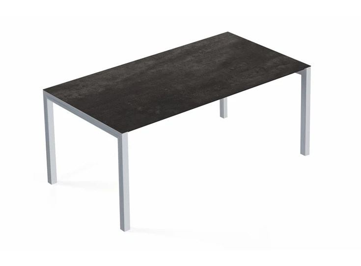 Tafel Prato keramiek antraciet inox poot Willisau