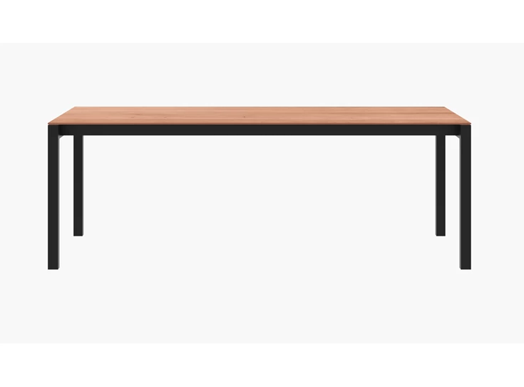 Tafel Prato massief hout eik natuur poot zwart Willisau