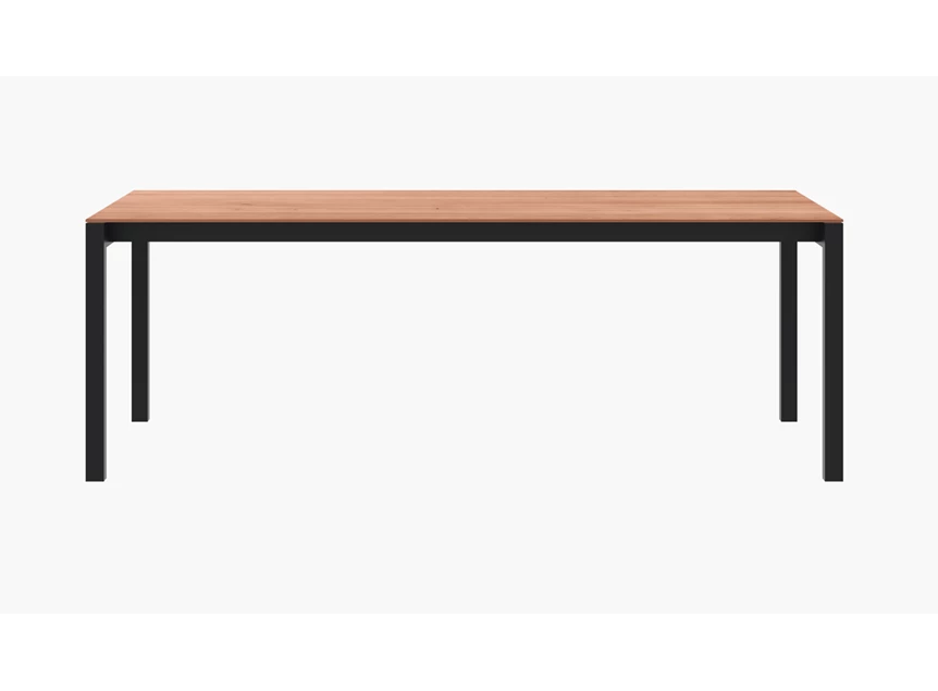 Tafel Prato massief hout eik natuur poot zwart Willisau