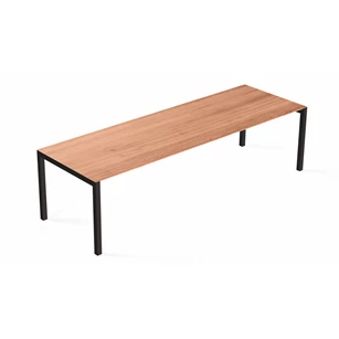 Verlengbare tafel Prato massief hout natuur eik poot zwart Willisau