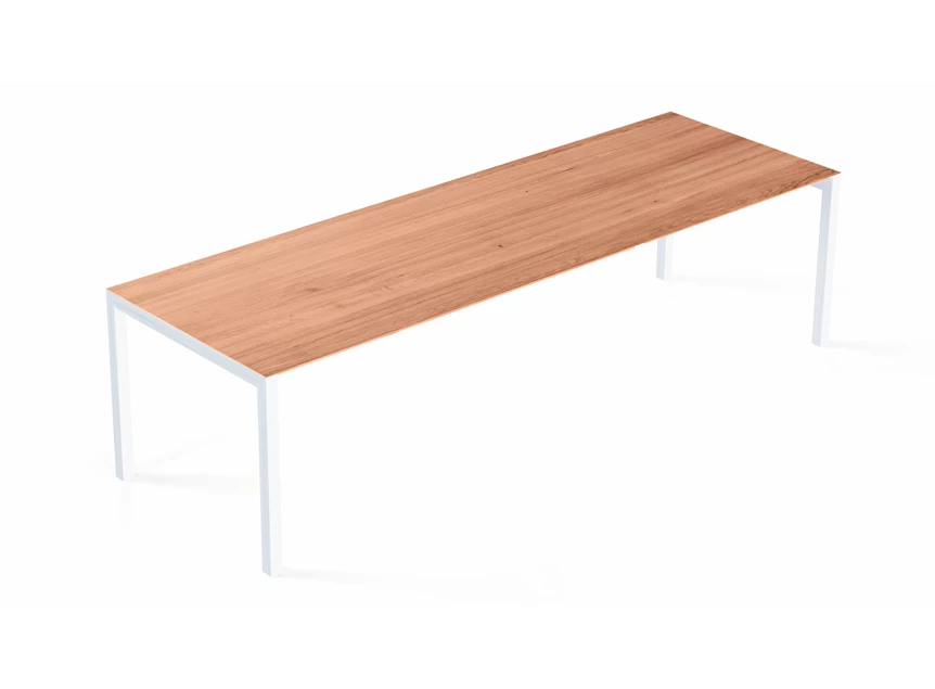 Verlengbare tafel Prato massief hout natuur eik poot wit Willisau
