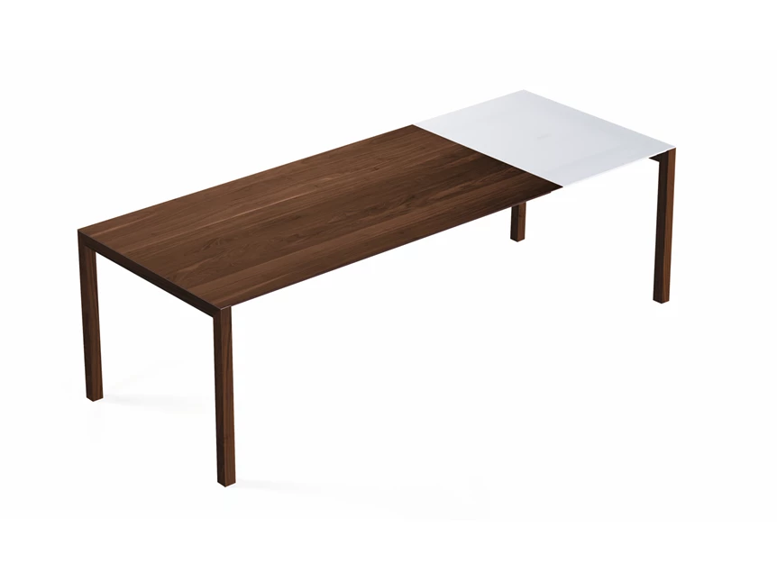 Verlengbare tafel Prato massief hout Amerikaans noten poot hout Willisau