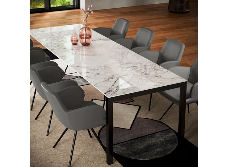 Open Verlengbare tafel Prato keramiek wit marmerlook Willisau