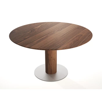 Verlengbare tafel Modena rond massief hout Amerikaans noten Willisau