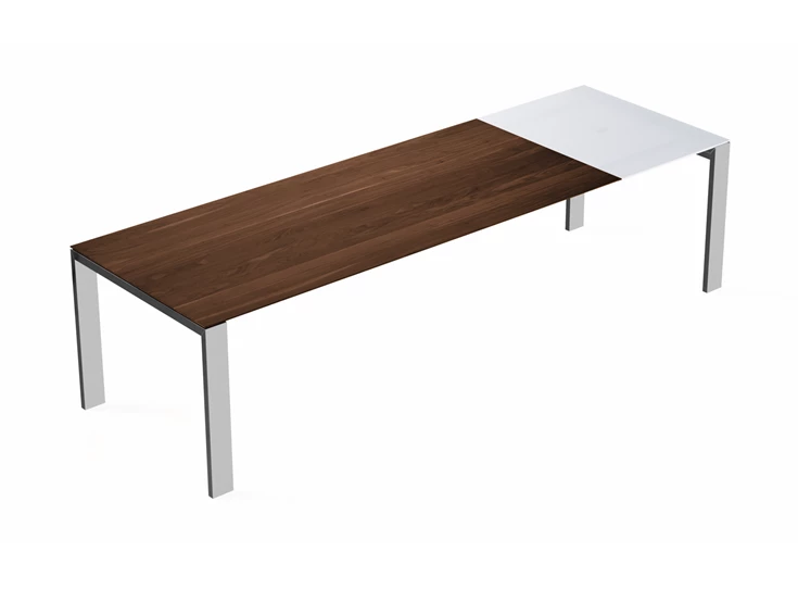 Verlengbare tafel Maleo massief hout Amerikaans noten Willisau