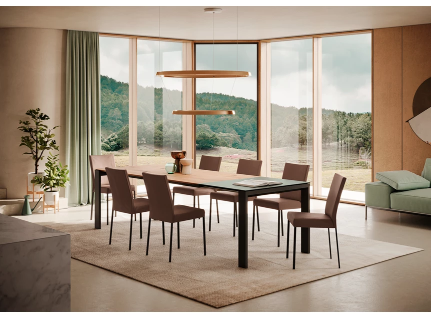 Sfeerfoto Verlengbare tafel Maleo massief hout natuur eik Willisau