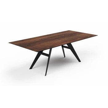 Tafel Linea rechthoekig massief hout Amerikaans noten Willisau