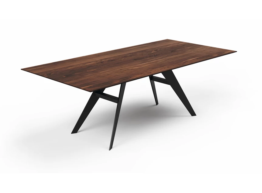 Tafel Linea rechthoekig massief hout Amerikaans noten Willisau