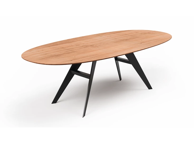 Tafel Linea ovaal massief hout eik natuur Willisau