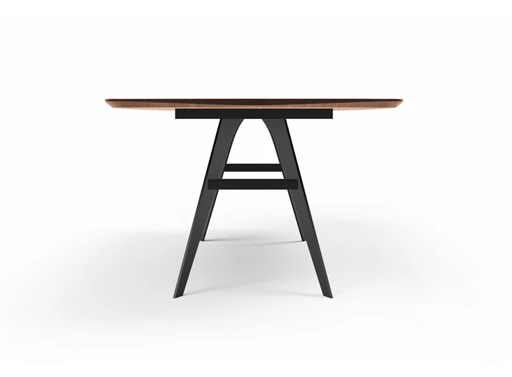 Front Tafel Linea bootvormig massief hout Amerikaans noten Willisau