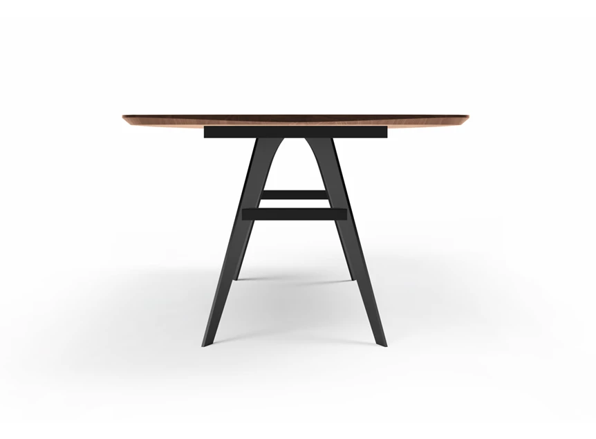 Front Tafel Linea bootvormig massief hout Amerikaans noten Willisau