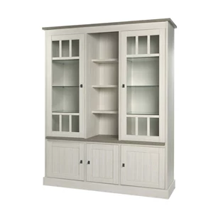 WV3 bibliotheekkast boekenkast vitrine glazen deuren york meubar landelijk eetkamer smal