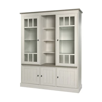 WV3 bibliotheekkast boekenkast vitrine glazen deuren york meubar landelijk eetkamer smal