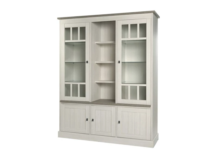 WV3 bibliotheekkast boekenkast vitrine glazen deuren york meubar landelijk eetkamer smal