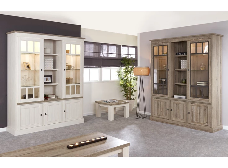 WV3 york meubar landelijk eetkamer smal bibliotheekkast boekenkast vitrine glazen deuren
