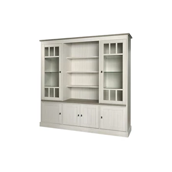 WV2 york meubar landelijk eetkamer medium bibliotheekkast boekenkast vitrine glazen deuren