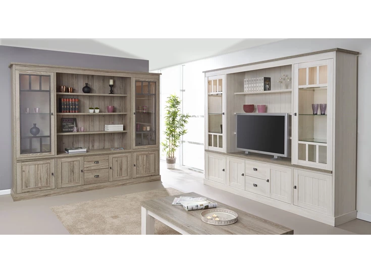 WV1 york vitrine glazen deuren meubar landelijk eetkamer groot bibliotheekkast boekenkast