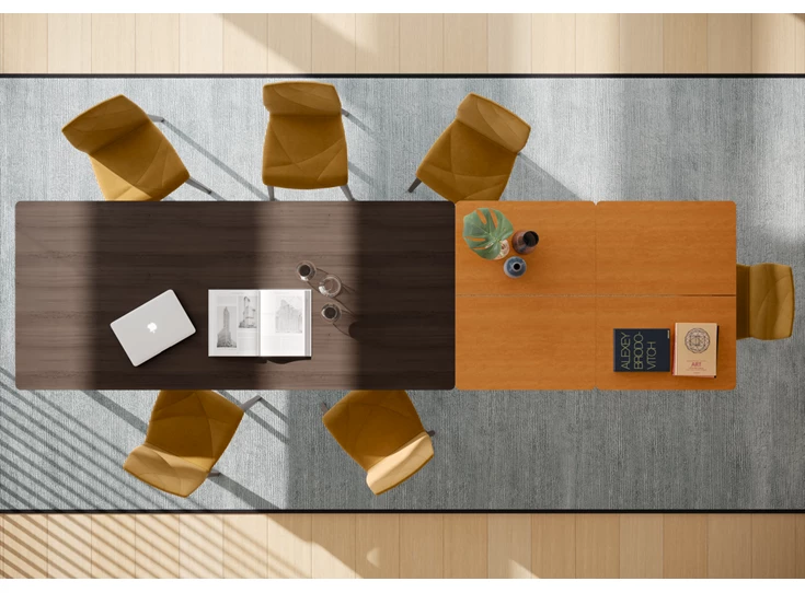 Bovenkant Verlengbare tafel Imperia massief hout eik gebeitst Willisau