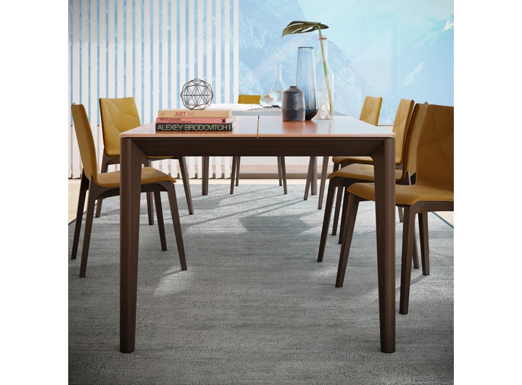 Front Verlengbare tafel Imperia massief hout eik gebeitst Willisau