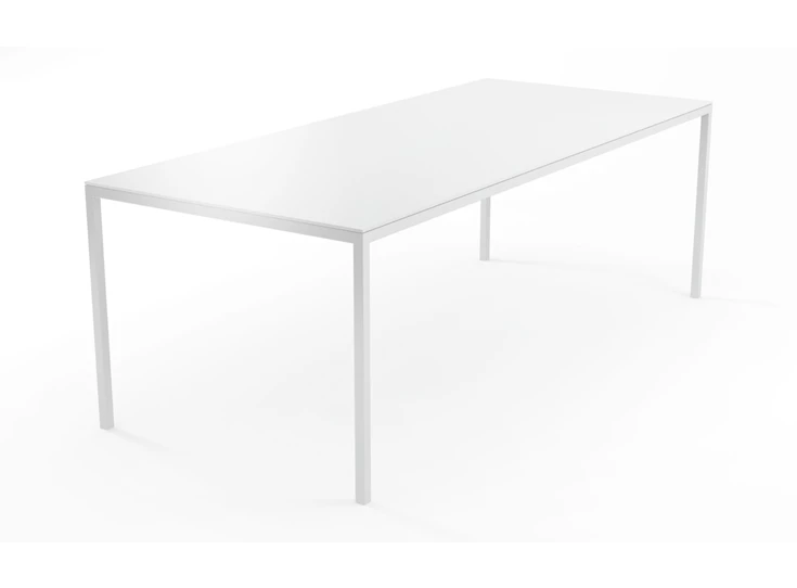 Zijkant Tafel Dino rechthoekig matte lak wit Willisau