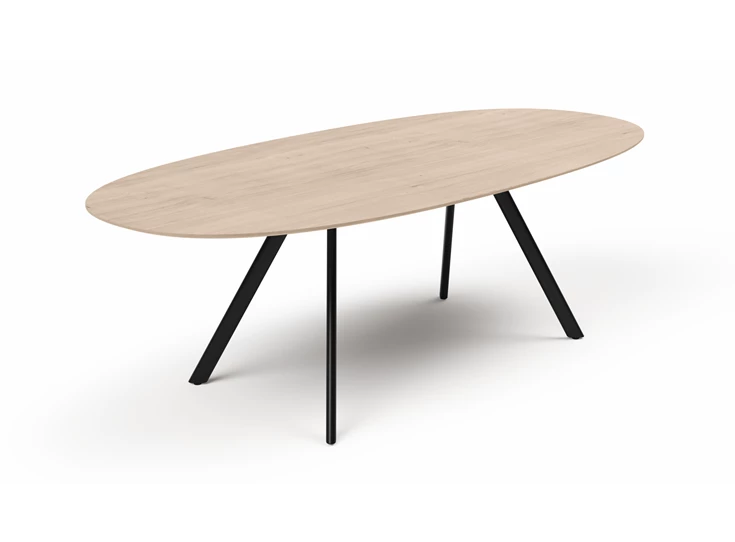 Tafel Aurora ovaal massief hout eik gebeitst Willisau