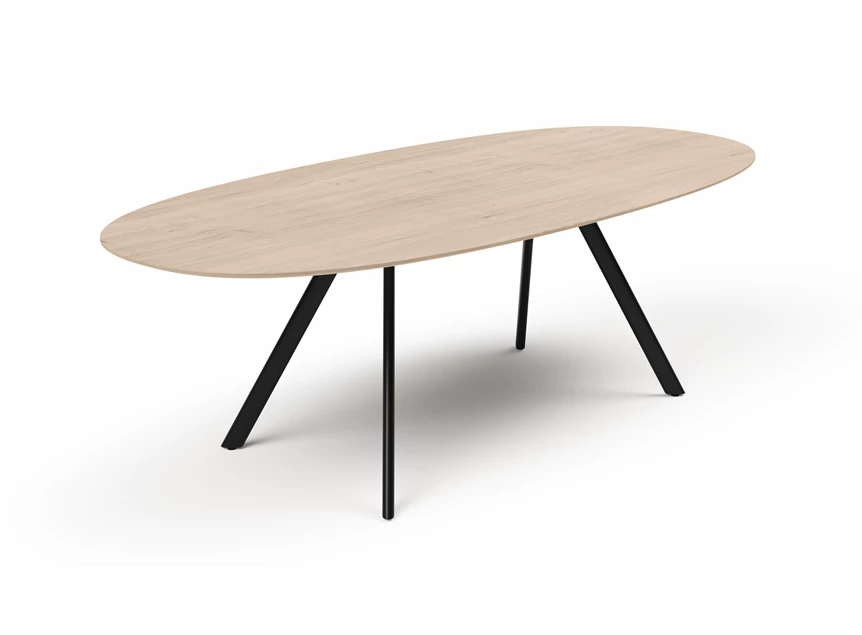 Tafel Aurora ovaal massief hout eik gebeitst Willisau