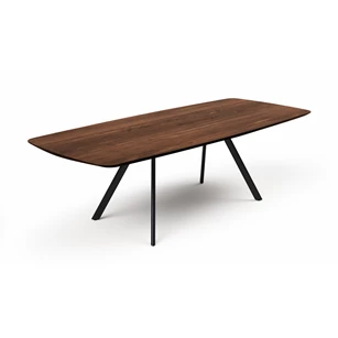 Tafel Aurora bootvormig massief hout Amerikaans noten Willisau