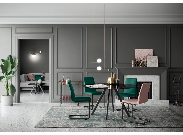 Sfeerfoto Tafel Aurora rond blinkend glas antraciet Willisau