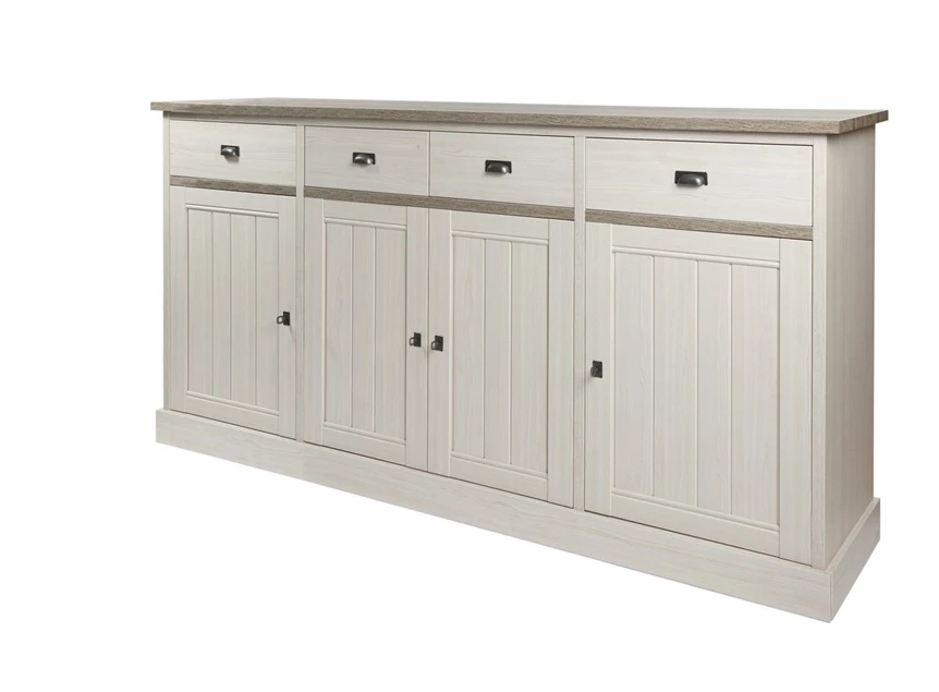 HB2 york landelijk meubar hoge dressoir 4 deuren laden hout medium