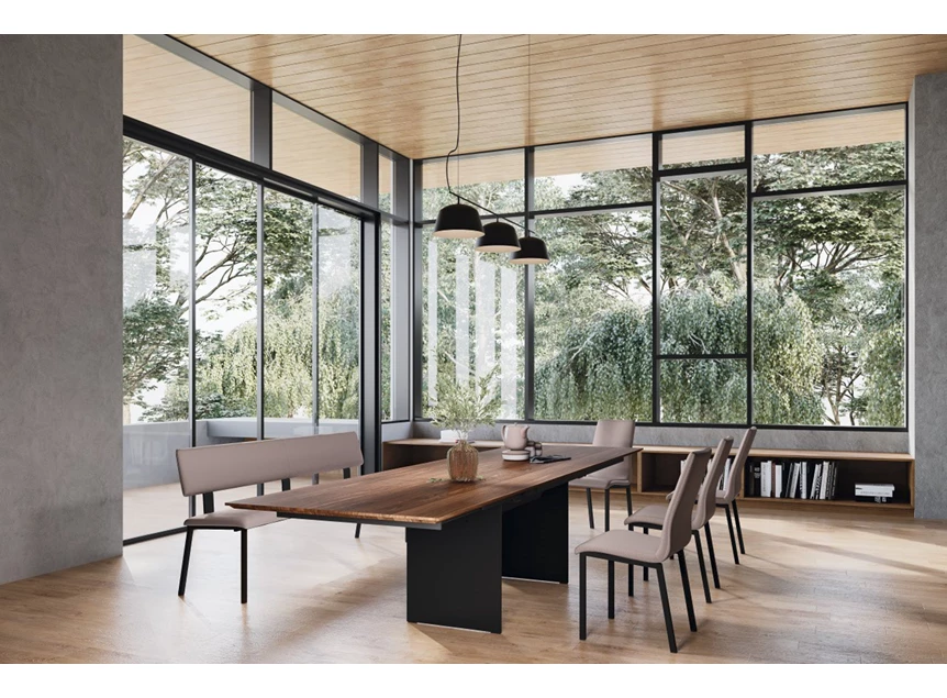 Sfeerfoto Verlengbare tafel Arona massief hout Amerikaans noten Willisau