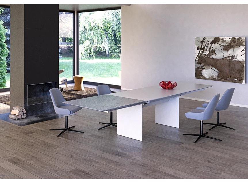 Verlengbare tafel Arona matte lak wit Willisau