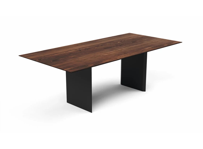 Tafel Aliano rechthoekig massief hout Amerikaans noten Willisau