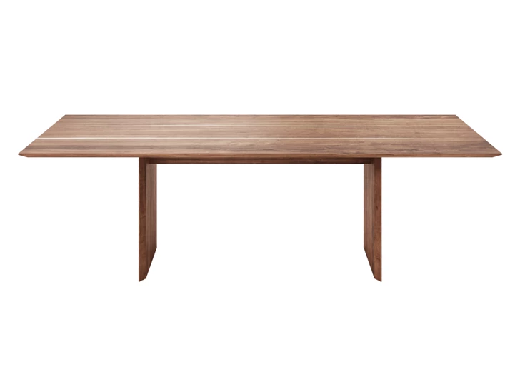 Tafel Aliano rechthoekig massief hout Amerikaans noten houten onderstel Willisau