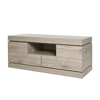 TV1 televisiemeubel klein etna evan millenium eik licht grijs marmer eetkamer eigentijds