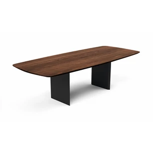 Tafel Aliano bootvormig massief hout Amerikaans noten Willisau