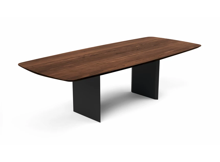 Tafel Aliano bootvormig massief hout Amerikaans noten Willisau