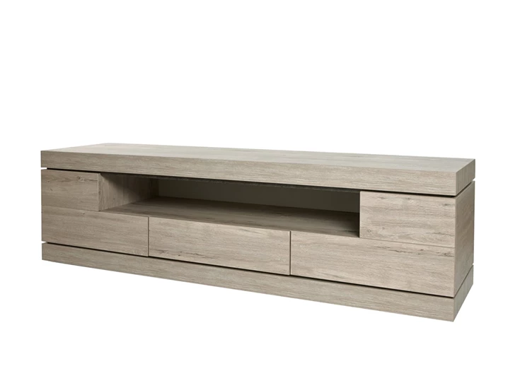 TV2 televisiemeubel groot etna evan millenium eik licht grijs marmer eetkamer eigentijds